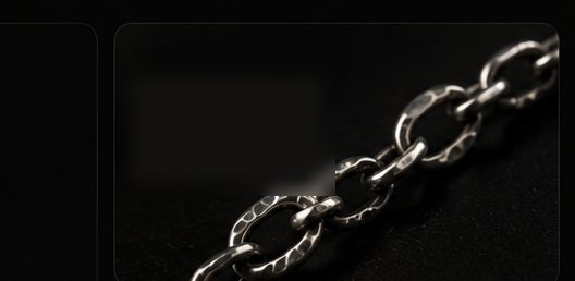 Troia silver plated hammered chain
